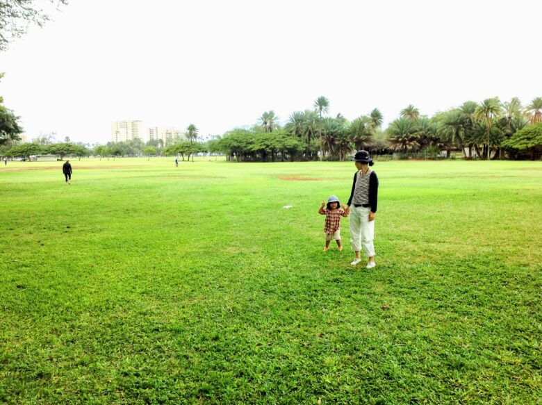 ハワイ カピオラニ公園にて
