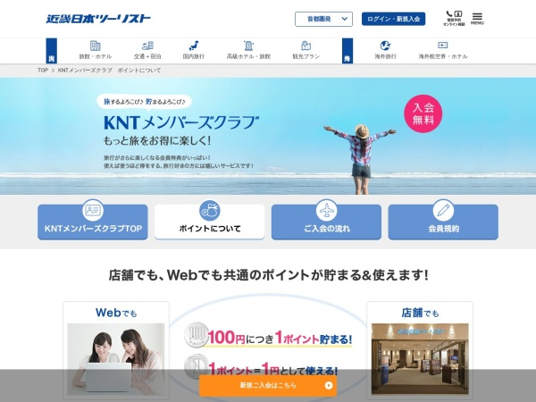 KNTメンバーズクラブポイント制度のイメージ